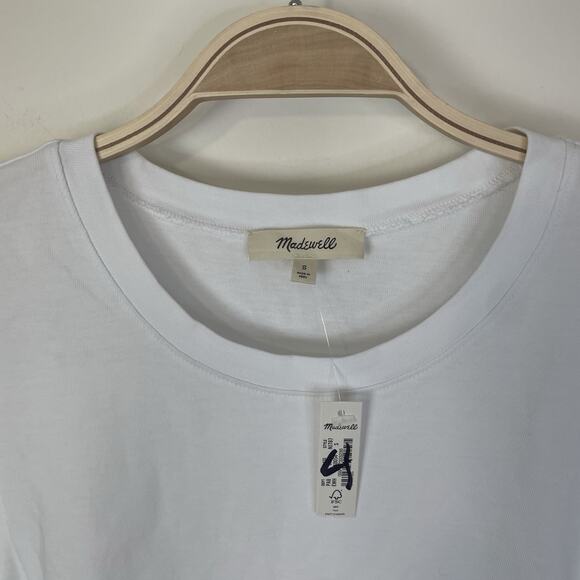 Madewell Side-Cinch Muscle Tee Eyelet White Small NJ787 Casual Classic Basic - Picture 4 of 9